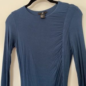 NWOT H&M long sleeve rouched dress, sz xs